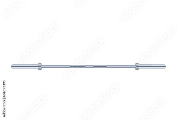 Obraz Steel empty barbell vector isolated on a white background. Weight lifting equipment by steel material with chrome color.