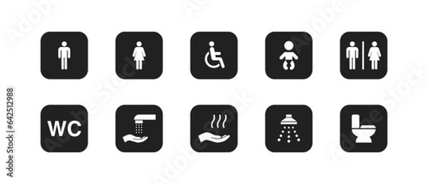 Fototapeta WC icon set. Vector EPS 10