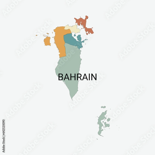Fototapeta Bahrain vector map with administrative divisions