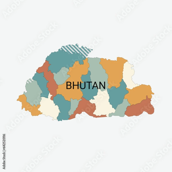 Fototapeta Bhutan vector map with administrative divisions