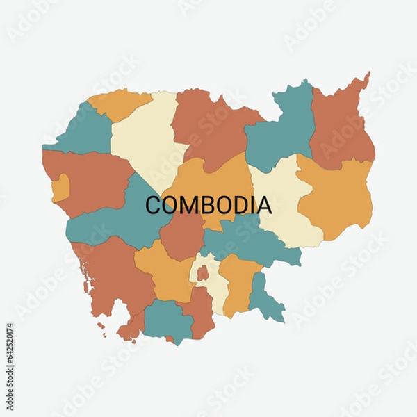 Fototapeta Cambodia vector map with administrative divisions