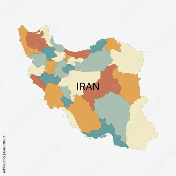Fototapeta Iran vector map with administrative divisions