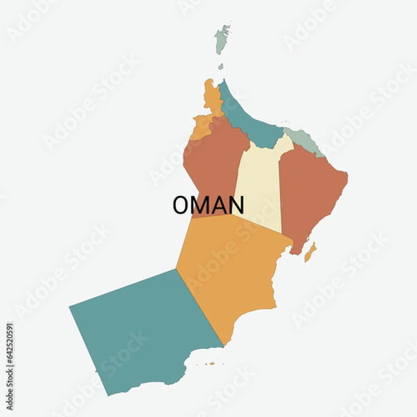 Fototapeta Oman vector map with administrative divisions