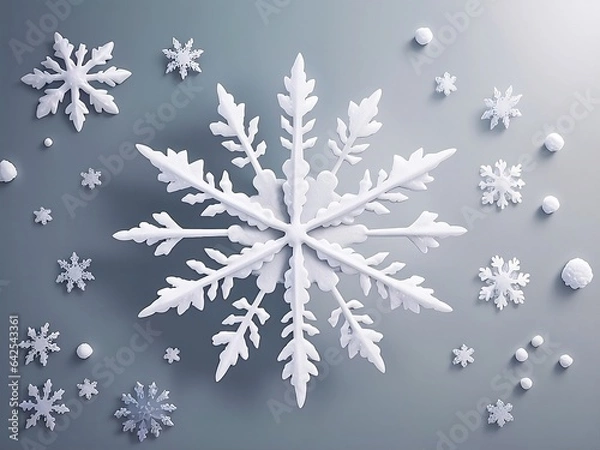 Fototapeta white snow flakes mockup.