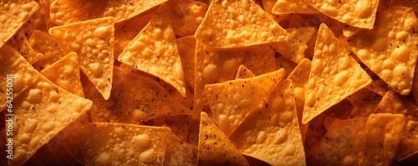 Fototapeta A pile of doritos, close up. Generative AI.