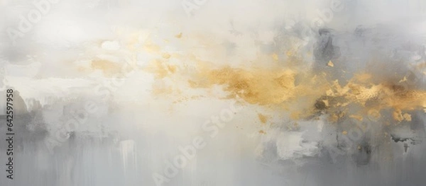 Fototapeta Canvas brushed with gold painted grey