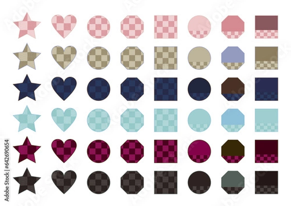 Fototapeta アイコンセット_幾何学,格子柄