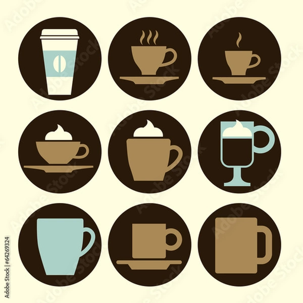 Obraz Coffee cups in circles