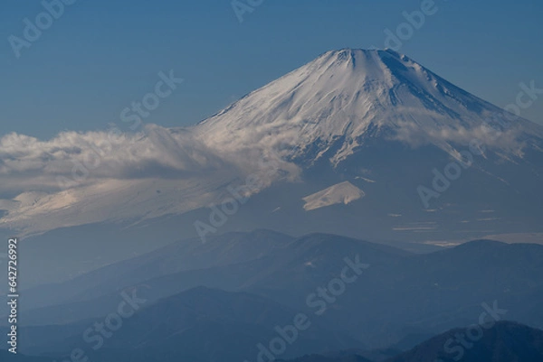 Fototapeta 塔ノ岳山頂から見た富士山