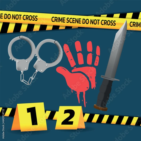 Obraz Crime Scene Criminal Oblect Blood Vector