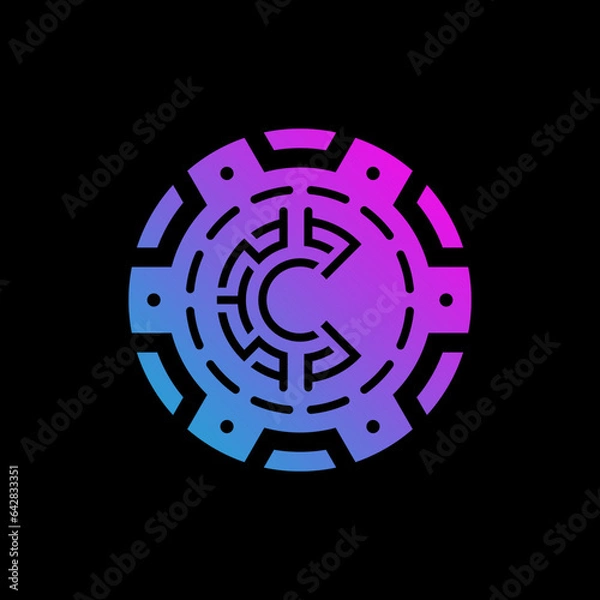 Obraz crypto logo vector simple, clean, modern, premium.