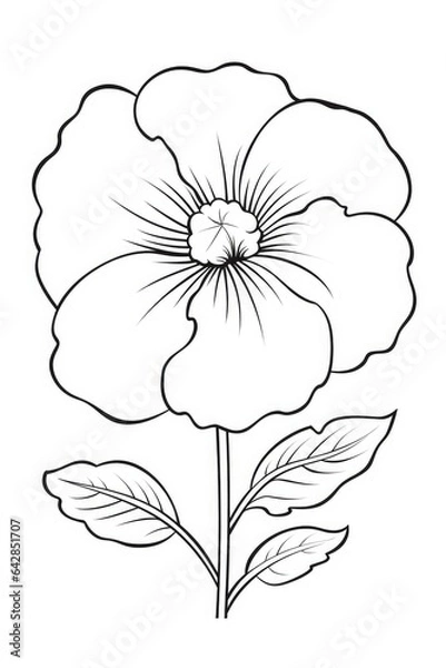 Fototapeta flower coloring page illustration for kids. Generative AI