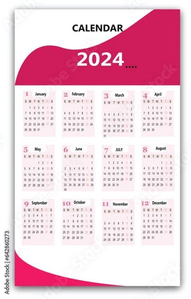 Obraz calendar 2024 