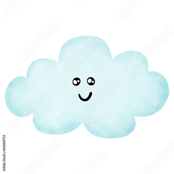 Fototapeta blue cloud on a white background