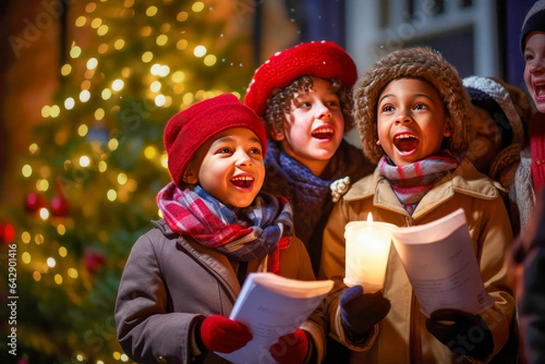 Obraz Singing Christmas carols