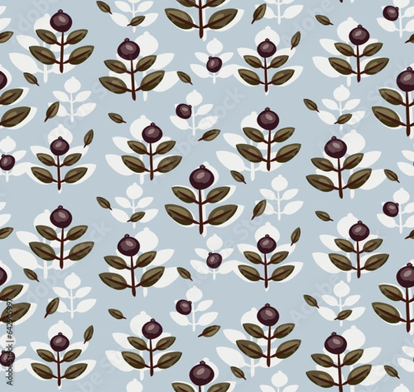 Obraz Seamless pattern with purple berry