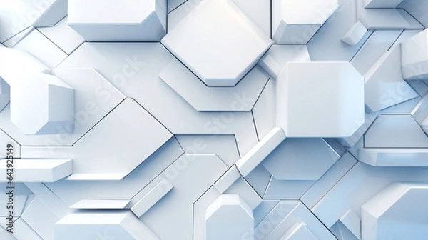 Obraz Abstract white technology background with shapes