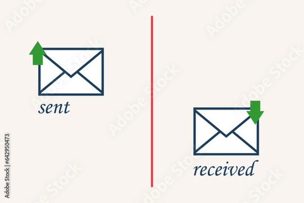 Obraz Incoming letter icon and outgoing letter icon. Incoming mail. Outgoing mail. Communication with people, mail, correspondence, work, business