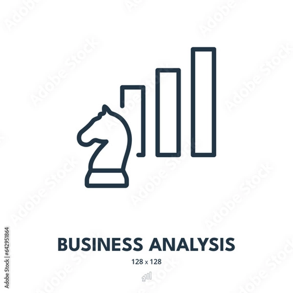 Obraz Business Analysis Icon. Analytics, Chart, Growth. Editable Stroke. Simple Vector Icon