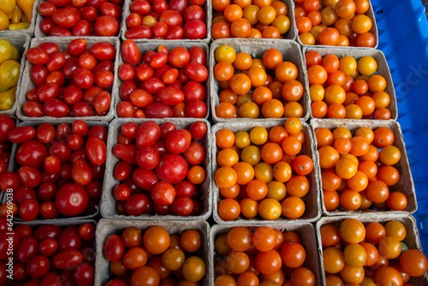 Fototapeta cherry tomatoes in a market