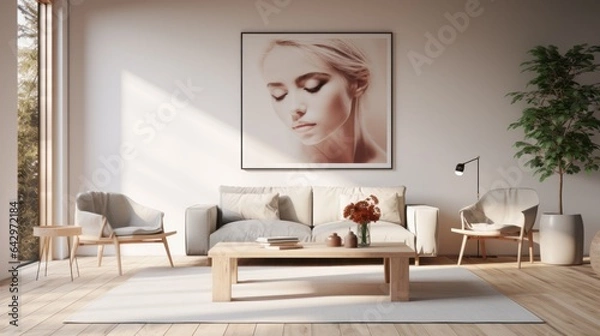Fototapeta Embracing Excellence Chronicles: Radiating Ambiance Redefines Mock-Up Frame Brilliance