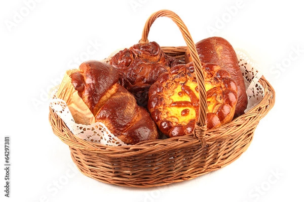 Obraz Basket with pastry