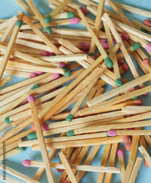 Fototapeta colorful matches in a pile