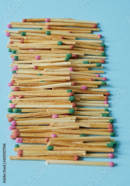 Fototapeta many matches laid out in a column