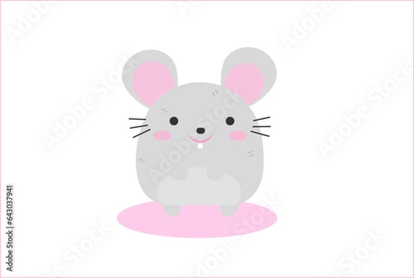 Fototapeta Small mouse in flat style