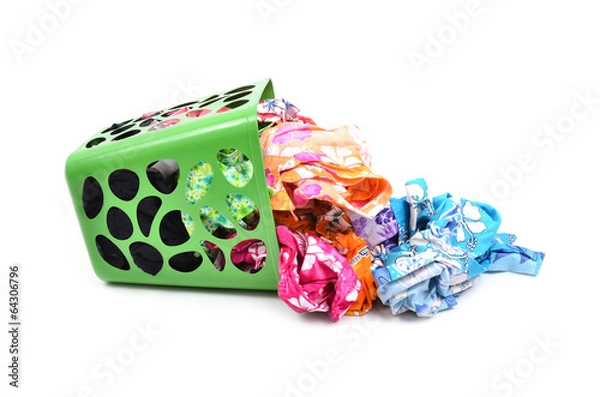 Fototapeta unwashed cloth in basket