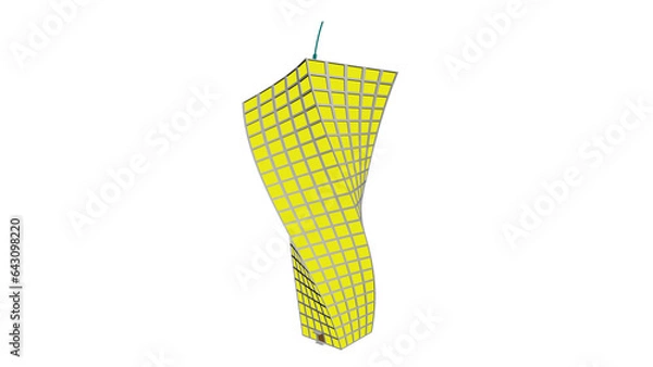 Fototapeta Crazy Building twist and bend on transparent back intro able to loop seamless