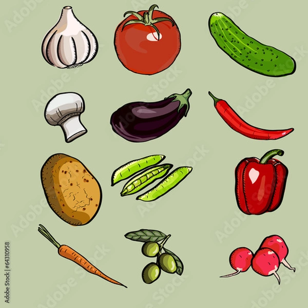 Fototapeta Vegetable set