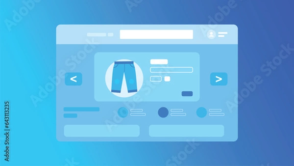 Obraz Vector website window homepage shop, technology concept background, flat design