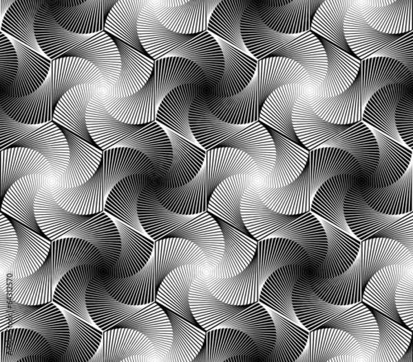 Fototapeta Design seamless monochrome hexagon geometric pattern