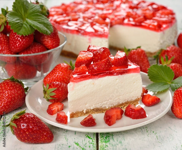 Fototapeta strawberry cheesecake