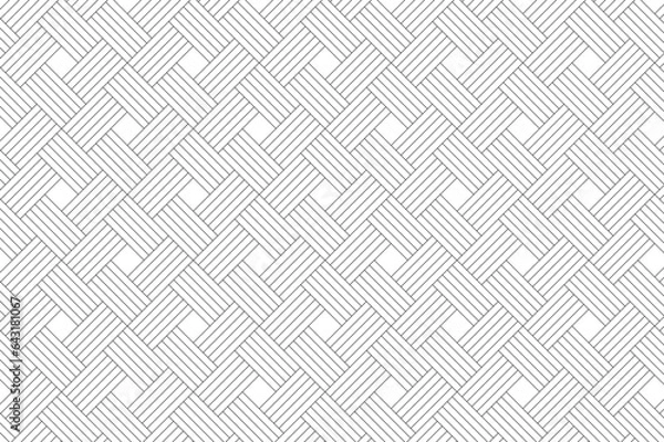 Fototapeta woven geometric seamless pattern with gray line color vector waving seamless texture. seamless ornamental vector patterns and swatches. White and grey geometric oriental backgrounds.