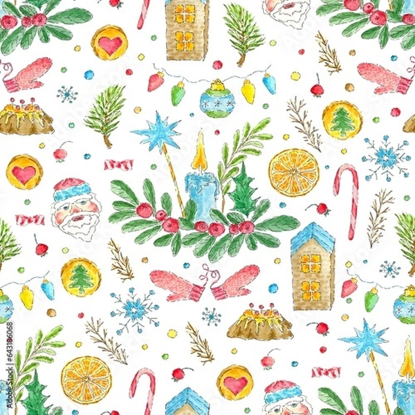 Fototapeta Christmas patterns for wrapping paper