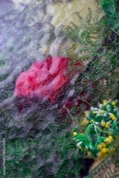 Obraz leaves under glass