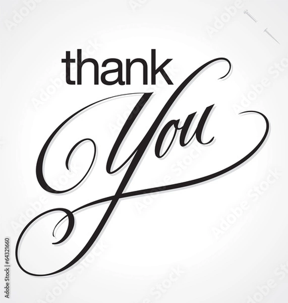 Obraz THANK YOU hand lettering (vector)