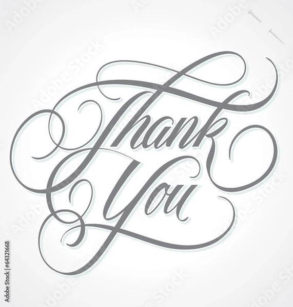 Obraz THANK YOU hand lettering (vector)