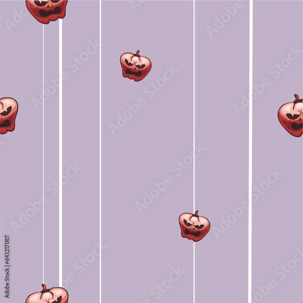 Obraz Blue pattern with red halloween pumpkins of different sizes