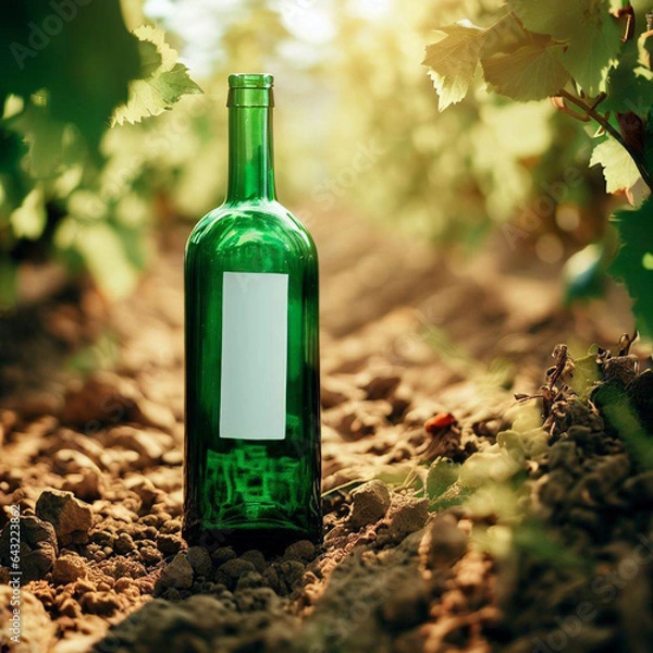 Obraz Garrafa de vinho verde sem rótulo