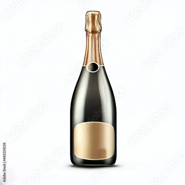 Obraz Garrafa de champagne com background branco 01