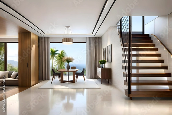 Obraz Modern living room. Created with generative AI