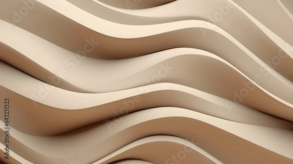 Fototapeta Beautiful fancy intricate futuristic Geometric background for your presentation. Textured 3D beige wall background for presentation, AI generated.