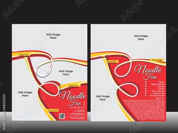 Fototapeta Noodle Flyer Template