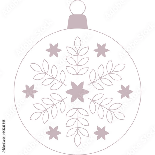 Fototapeta Weihnachtskugel Malve mit transparentem Hintergrund 