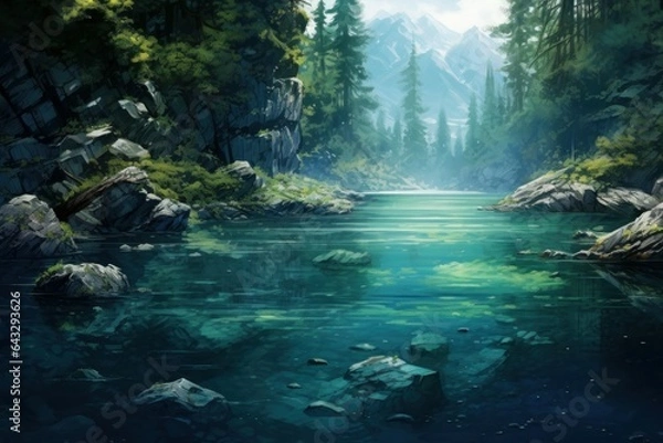 Fototapeta Water background. Generate Ai