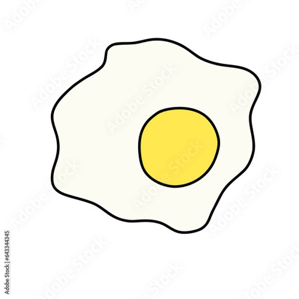 Obraz fried egg isolated on white background