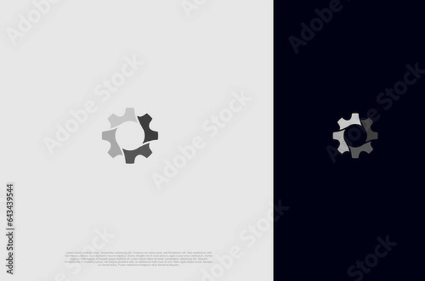 Fototapeta gear or cog icon concept for industry logo company. Vector design template